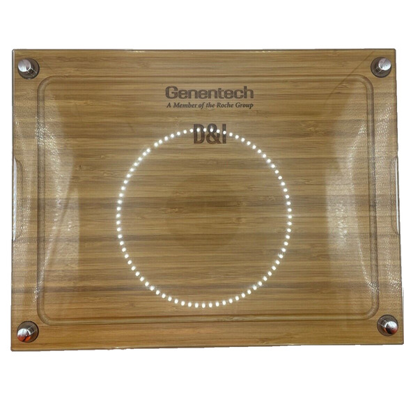 Toscana Bamboo Rectangular Cheese Cutting Board & Tools Set Tempered Glass Top - Picture 2 of 13